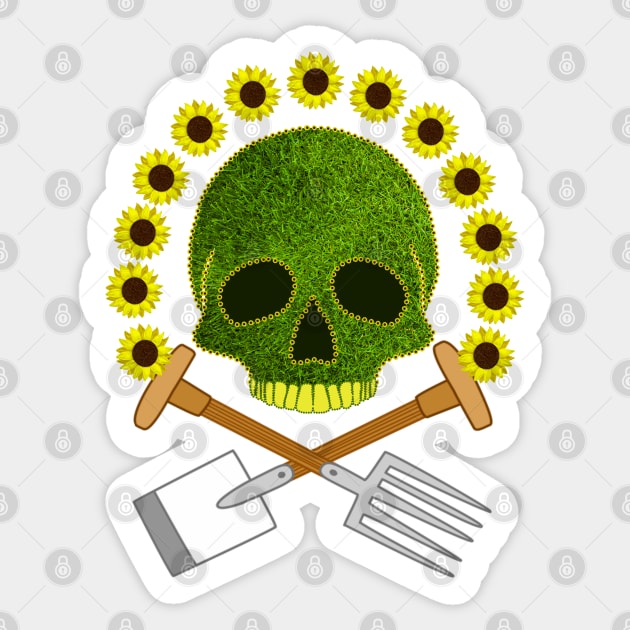 Sunflower Skull Sticker by Nuletto